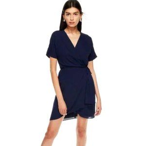 Babaton Aritizia - Wallace Wrap A-line Dress in Pure Indigo / Blue - Size Small